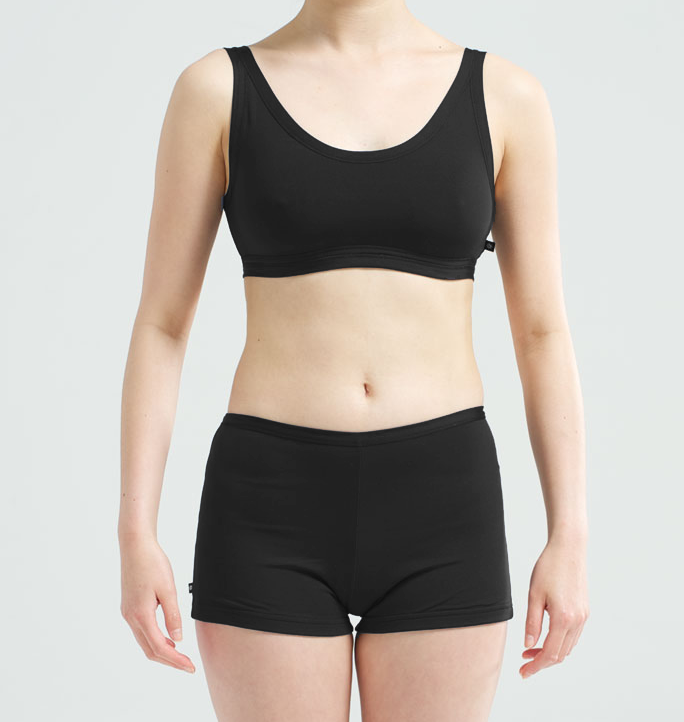 Swim Crop Black on person