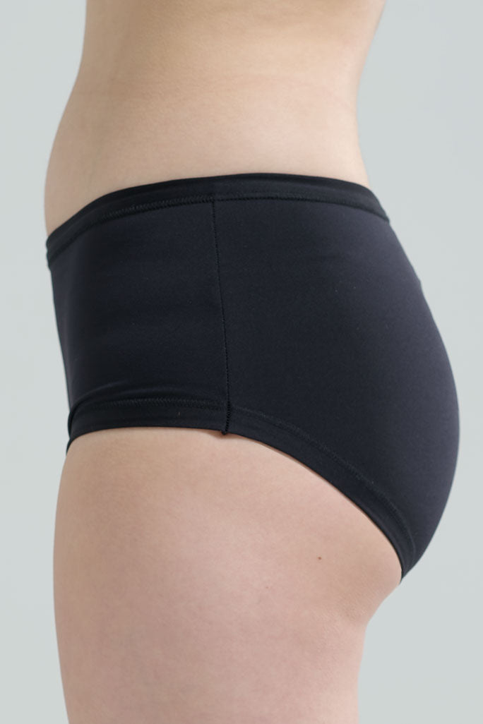 Low Waist Swim Pant Black on person, fit shot, side