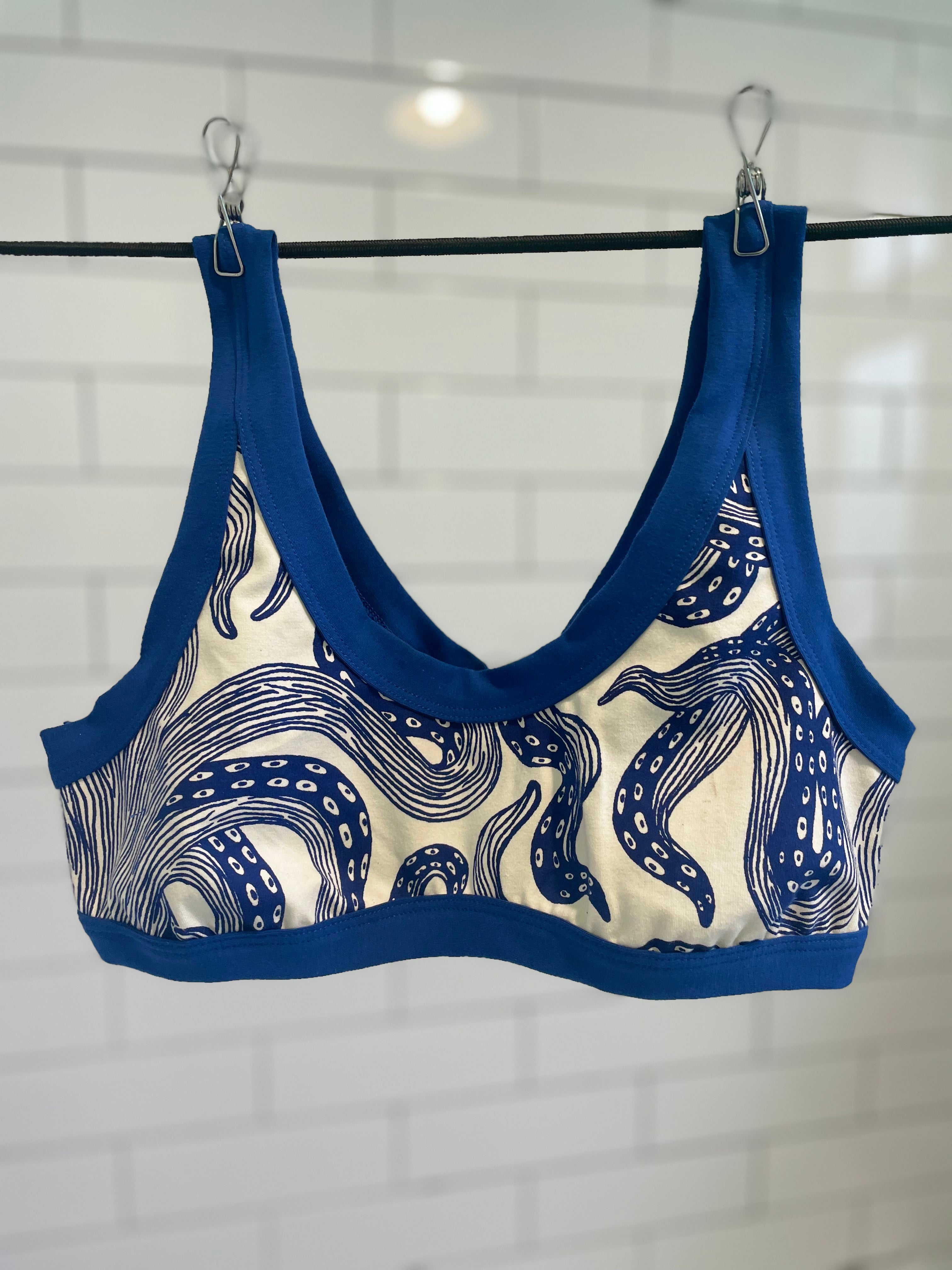 Octopus Crop top on clothsline in bathroom