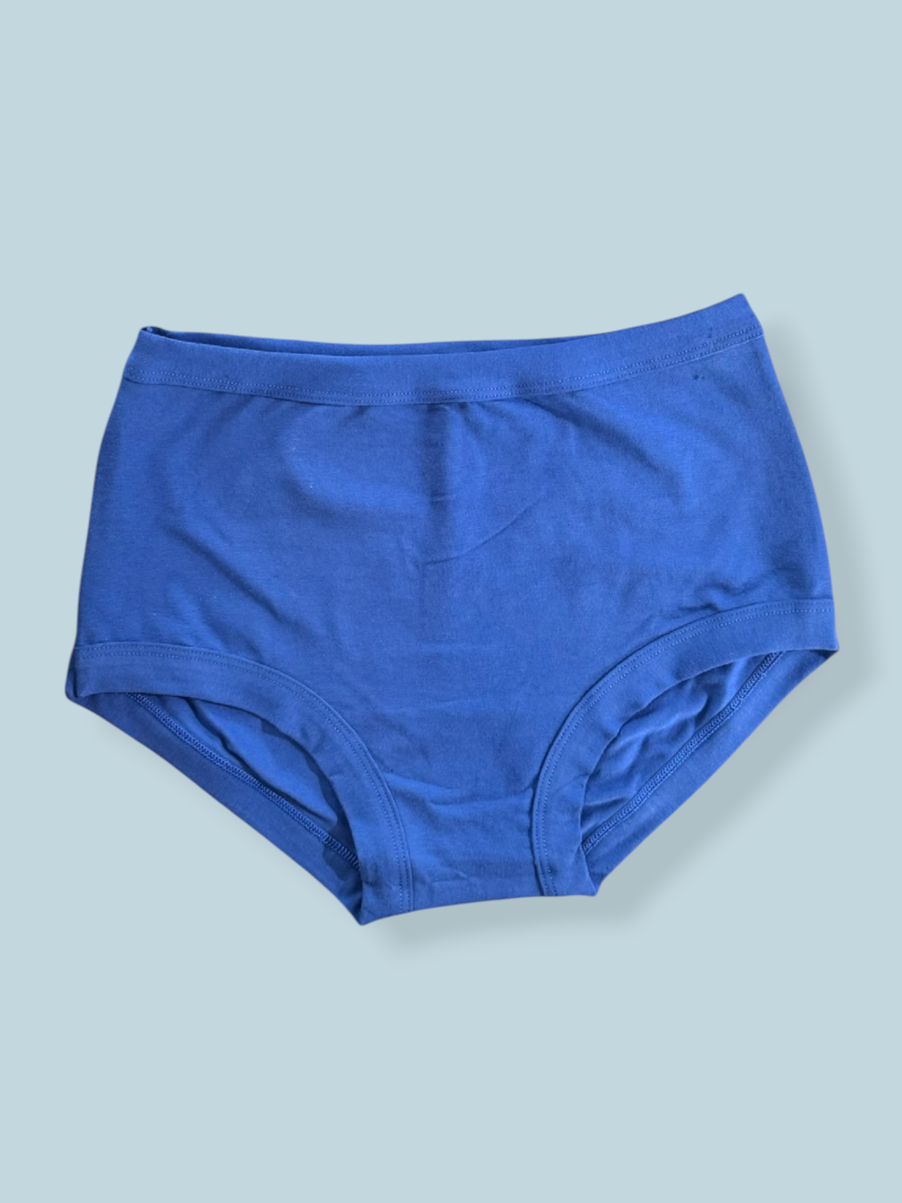 Blue underwear on a light blue background
