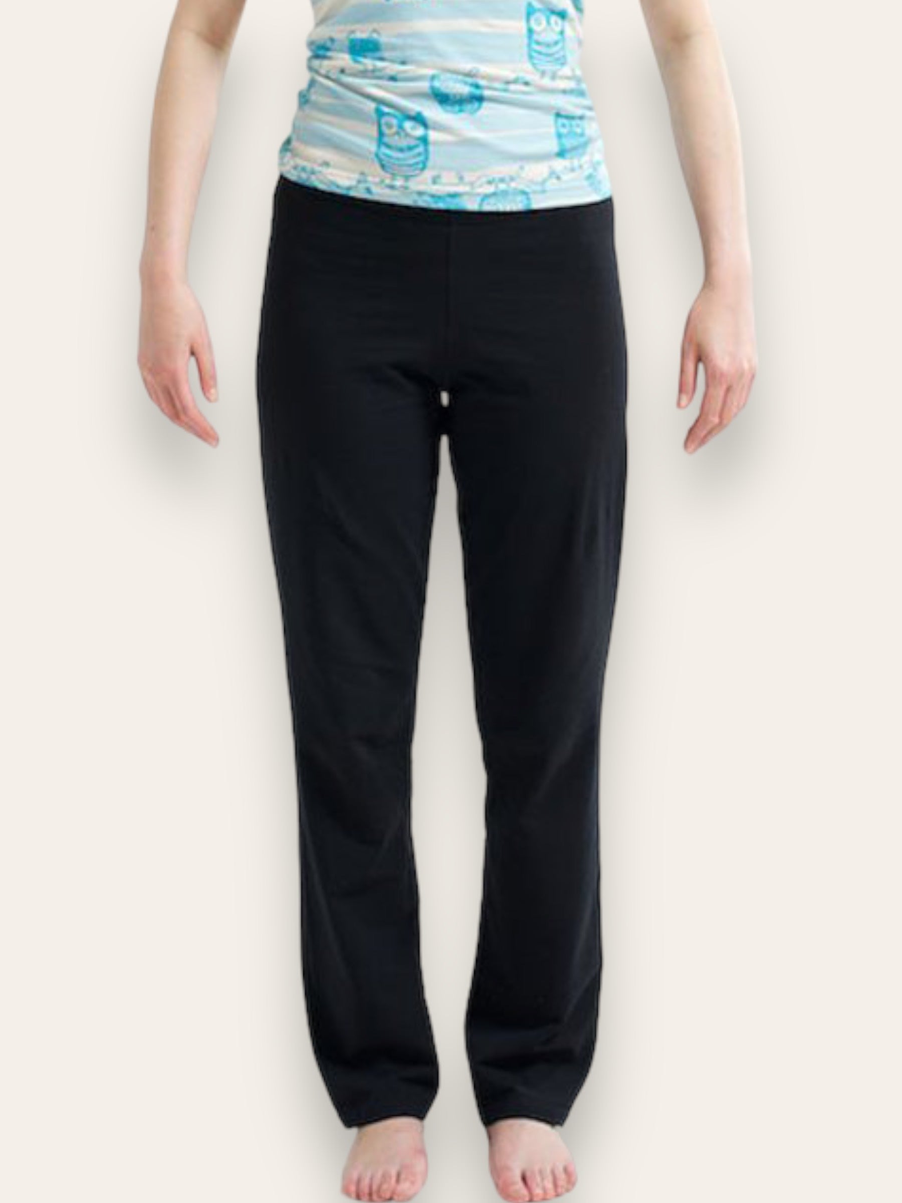 Straight Leg Pants on model from front